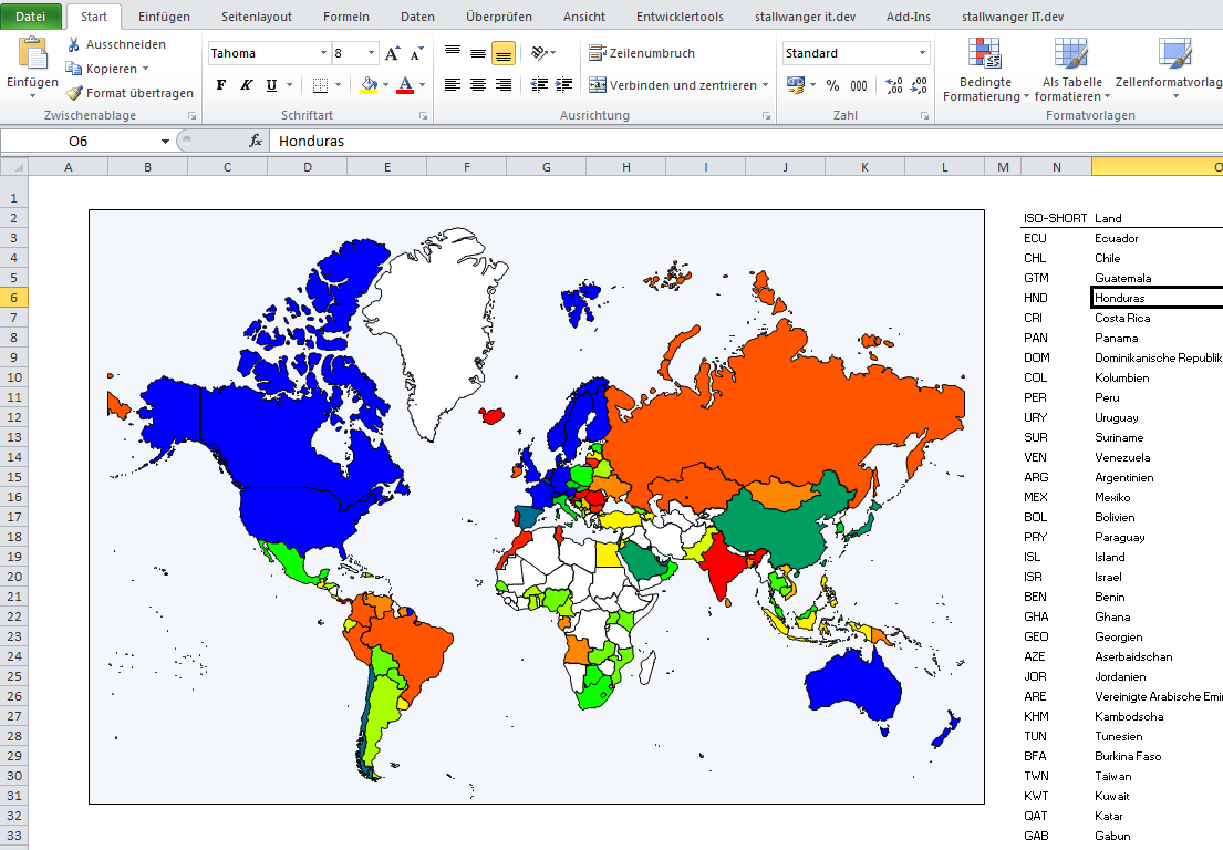 map in excel 2013